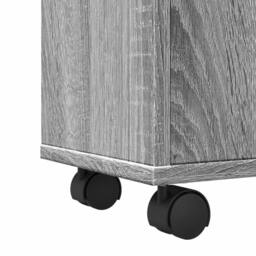 Berkfield Home Narrow Bathroom Cabinet with Wheels Grey Sonoma Engineered Wood - thumbnail 8