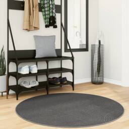 Berkfield Home Rug IZA Short Pile Scandinavian Look Anthracite √ò 120 cm in Charcoal - Size: Medium - thumbnail 2
