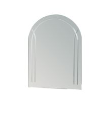 Showerdrape Soho Arched Oval Wall Mounted Frameless Diamond Cut Bathroom Mirror 60 x 45cm in Silver - Size: 60 x 45 cm - thumbnail 4