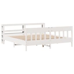 Berkfield Home Bed Frame without Mattress White 180x200 cm Super King Solid Wood Pine - thumbnail 3