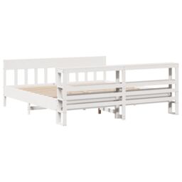 Berkfield Home Bed Frame without Mattress White 180x200 cm Super King Solid Wood Pine - thumbnail 6