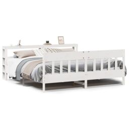 Berkfield Home Bed Frame without Mattress White 180x200 cm Super King Solid Wood Pine - thumbnail 2