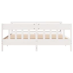 Berkfield Home Bed Frame without Mattress White 180x200 cm Super King Solid Wood Pine - thumbnail 4