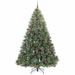 Berkfield Home Artificial Christmas Tree with 300 LEDs Green 240 cm PE & PVC - thumbnail 3