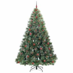 Berkfield Home Artificial Christmas Tree with 300 LEDs Green 240 cm PE & PVC - thumbnail 4
