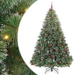 Berkfield Home Artificial Christmas Tree with 300 LEDs Green 240 cm PE & PVC - thumbnail 2