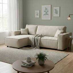 Artemis Home Darby Reversible Corner Sofa with Sofa Bed in Beige - Size: 3 Seater - thumbnail 1