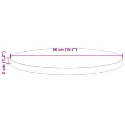 Berkfield Home Table Top Round White Ã˜50x3 cm Solid Wood Pine - Size: 50x3 cm - thumbnail 8