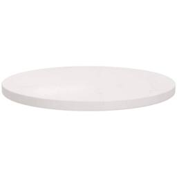 Berkfield Home Table Top Round White Ã˜50x3 cm Solid Wood Pine - Size: 50x3 cm - thumbnail 1