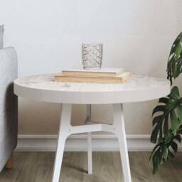 Berkfield Home Table Top Round White Ã˜50x3 cm Solid Wood Pine - Size: 50x3 cm - thumbnail 2