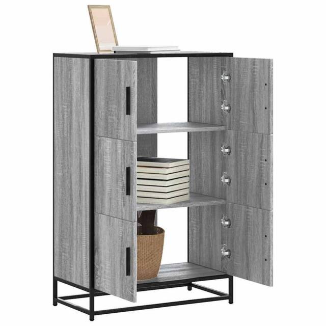 Berkfield Home Highboard Grey Sonoma 68x35x106.5 cm Engineered Wood & Metal - image 1