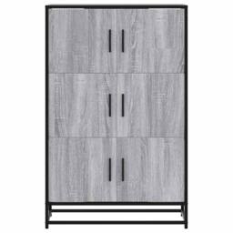 Berkfield Home Highboard Grey Sonoma 68x35x106.5 cm Engineered Wood & Metal - thumbnail 4
