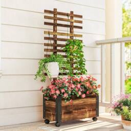 KORVIXA Raised Garden Bed with Trellis in Natural - Size: 1.25kg - thumbnail 5