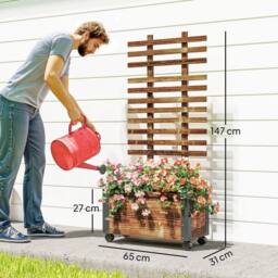 KORVIXA Raised Garden Bed with Trellis in Natural - Size: 1.25kg - thumbnail 2