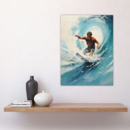 "Artery8 The Endless Summer Surfers Crest Of The Wave Artwork Large Wall Unframed Art Poster Print Thick Paper 18X24 Inch - Size: W18"" x H24""" - thumbnail 4
