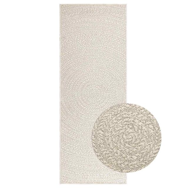 Berkfield Home Rug ZIZUR Cream 80x200 cm Jute Look Indoor & Outdoor - Size: Medium - image 1