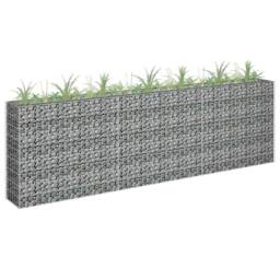 Berkfield Home Gabion Raised Bed Galvanised Steel 270x30x90 cm in Silver - Size: 270 x 30 x 90 cm - thumbnail 2
