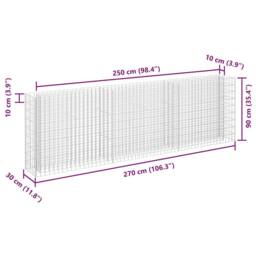 Berkfield Home Gabion Raised Bed Galvanised Steel 270x30x90 cm in Silver - Size: 270 x 30 x 90 cm - thumbnail 7