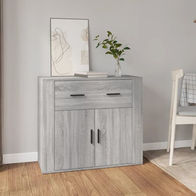 Berkfield Home Sideboard Grey Sonoma 80x33x70 cm Engineered Wood - Size: 80 x 33 x 70 cm - image 1