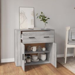 Berkfield Home Sideboard Grey Sonoma 80x33x70 cm Engineered Wood - Size: 80 x 33 x 70 cm - thumbnail 6