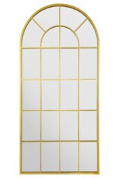"MirrorOutlet Gold Framed Arched Window Garden Mirror 71"" X 33.5"" (180x85CM) - Size: 1 Pack" - thumbnail 3