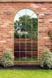 "MirrorOutlet Gold Framed Arched Window Garden Mirror 71"" X 33.5"" (180x85CM) - Size: 1 Pack" - thumbnail 1
