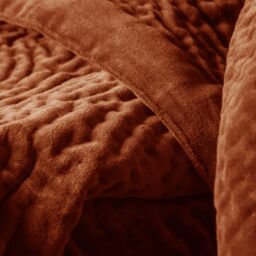 Voyage Maison Haze 100% Cotton Velvet Quilted Throw in Burnt Orange - Size: 140 cm x 200 cm - thumbnail 4