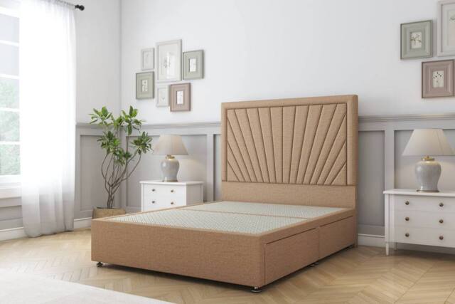 "Sloomy Somerset Dumfries Divan Base No Drawers 54"" Headboard in Light Brown - Size: Single" - image 1