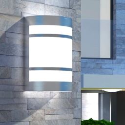 Berkfield Home Outdoor Wall Light Stainless Steel in Silver