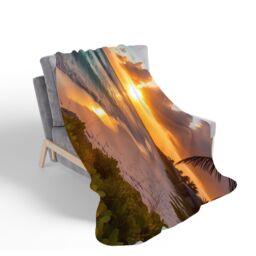 Warren Reed - Designer Sunrise On The Beach Sherpa Blanket - Size: Large - thumbnail 2