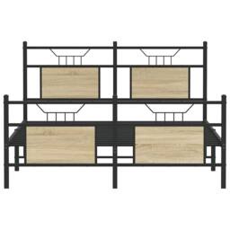 Berkfield Home Bed Frame without Mattress Sonoma Oak 140x200 cm Engineered Wood in Brown - thumbnail 6