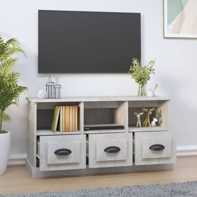 Berkfield Home TV Cabinet Concrete Grey 100x35x50 cm Engineered Wood - Size: 100 x 35 x 50 cm - image 1