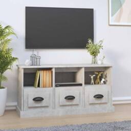 Berkfield Home TV Cabinet Concrete Grey 100x35x50 cm Engineered Wood - Size: 100 x 35 x 50 cm - thumbnail 2