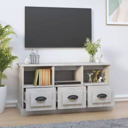 Berkfield Home TV Cabinet Concrete Grey 100x35x50 cm Engineered Wood - Size: 100 x 35 x 50 cm - thumbnail 1