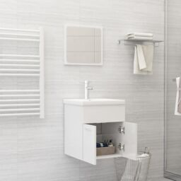 Berkfield Home Bathroom Furniture Set High Gloss White Engineered Wood - thumbnail 3