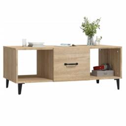 Berkfield Home Coffee Table Sonoma Oak 102x50x40 cm Engineered Wood in Brown - Size: 102 x 50 x 40 cm - thumbnail 4