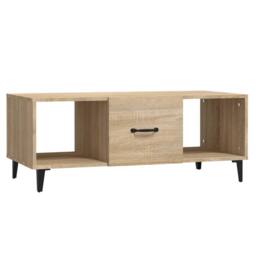 Berkfield Home Coffee Table Sonoma Oak 102x50x40 cm Engineered Wood in Brown - Size: 102 x 50 x 40 cm - thumbnail 1