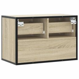 Berkfield Home TV Cabinet Sonoma Oak 60x31x39.5 cm Engineered Wood & Metal in Brown - thumbnail 6
