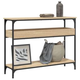 Berkfield Home Console Table with Shelf Sonoma Oak 100x29x75cm Engineered Wood in Brown - Size: 100 x 29 x 75 cm - thumbnail 1