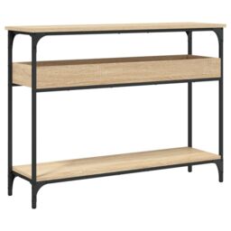 Berkfield Home Console Table with Shelf Sonoma Oak 100x29x75cm Engineered Wood in Brown - Size: 100 x 29 x 75 cm - thumbnail 2