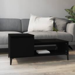 Berkfield Home Decorative Coffee Table Black 100x50x45 cm Engineered Wood - Size: 100 x 50 x 45 cm - thumbnail 2