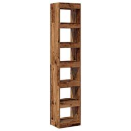 Berkfield Home Book Cabinet/Room Divider Old Wood 40x30x198 cm in Brown - Size: 40 x 30 x 198 cm - thumbnail 6
