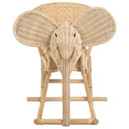 Wyld and Coco Kids Elephant Rocking Chair Natural Rattan Indoor and Sheltered Patio - thumbnail 4
