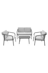 More4Homes Malibu Garden Sofa Set 4 Seater Outdoor Corner Sofa with Glass Table in Grey - thumbnail 3