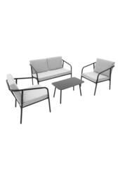 More4Homes Malibu Garden Sofa Set 4 Seater Outdoor Corner Sofa with Glass Table in Grey - thumbnail 4