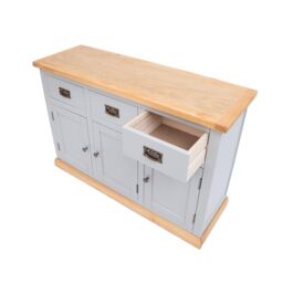 Cabinet Bits Bomporto Light Grey 3 Drawer 3 Door Sideboard Brass Drop Handle - thumbnail 5