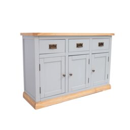 Cabinet Bits Bomporto Light Grey 3 Drawer 3 Door Sideboard Brass Drop Handle - thumbnail 3