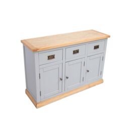 Cabinet Bits Bomporto Light Grey 3 Drawer 3 Door Sideboard Brass Drop Handle - thumbnail 4