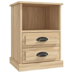 Berkfield Home Bedside Cabinet Sonoma Oak 43x36x60 cm in Brown - Size: 43 x 36 x 60 cm - thumbnail 2
