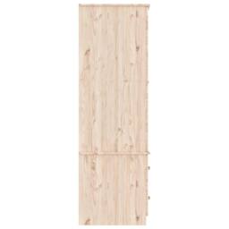 Berkfield Home Wardrobe ALTA 90x55x170 cm Solid Wood Pine in Light Tan - Size: 90 x 55 x 170 cm - thumbnail 5